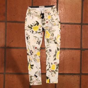 Etro large print floral straight leg jeans